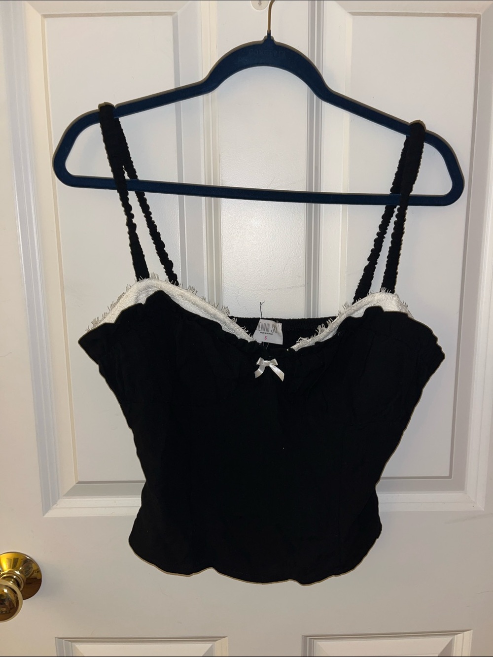 Sienna Sky Black Camisole with White Trim